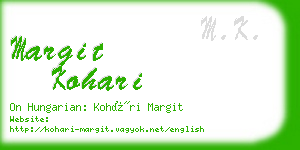 margit kohari business card